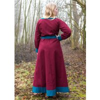 Viking dress Jona, burgundy/petrol