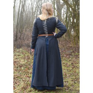 Medieval overdress Marit with lacing, dark blue