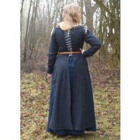 Medieval overdress Marit with lacing, dark blue