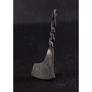 Axe pendant, hand forged, steel