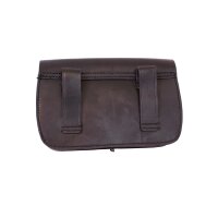 Leather bag, oblong shape, brown