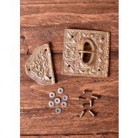 Roman belt buckle set for cingulum with end fittings and rivets