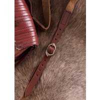 Viking style bag made of leather and canvas