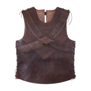 Leather breastplate with crossed straps