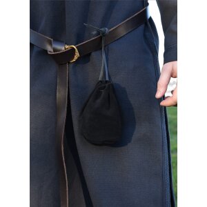 Medieval leather bag black