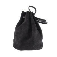 Medieval leather bag black