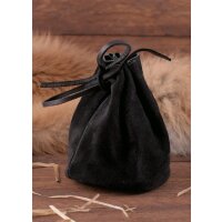 Medieval leather bag black