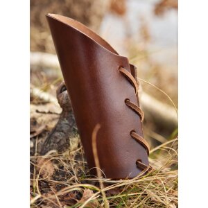Short combat cuff brown with leather strap