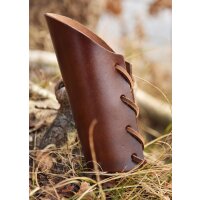 Short combat cuff brown with leather strap