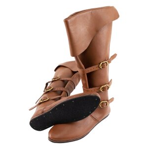 Medieval Boots or Gauntlet Boots brown with rubber sole