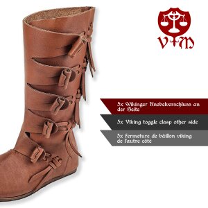 Viking boot Jorvik brown with rubber sole