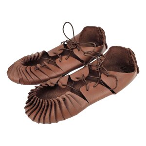 Medieval bund shoes brown with rubber sole