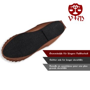Medieval bund shoes brown with rubber sole