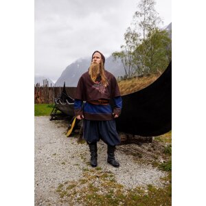Guimpe viking en laine "Bjomolf" marron