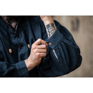 Medieval shirt with lacing "George" blue