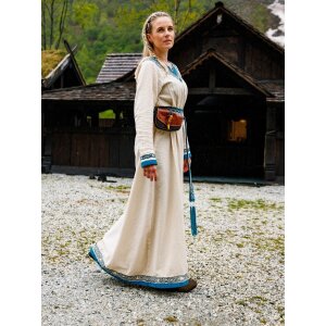 Viking dress "Lagertha" nature/blue