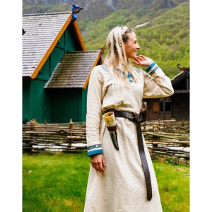 Viking dress "Lagertha" nature/blue XS