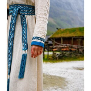 Viking dress "Lagertha" nature/blue S