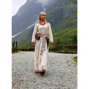 Viking dress "Lagertha" Nature/Red