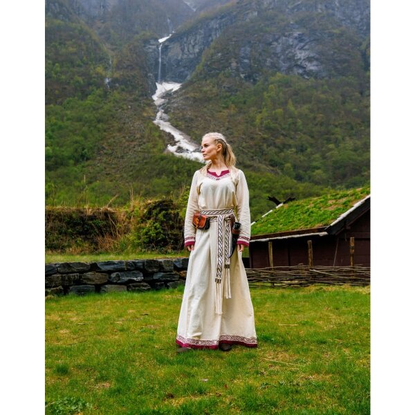 Viking dress "Lagertha" Nature/Red L