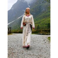 Viking dress "Lagertha" Nature/Red XL