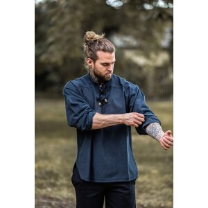 Medieval shirt with lacing &quot;Ansbert&quot; blue