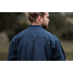 Medieval shirt with lacing "Ansbert" blue