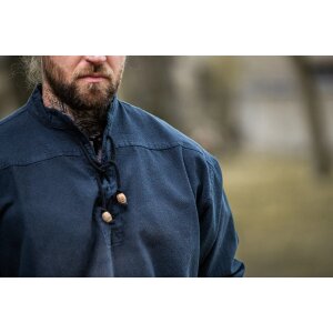 Medieval shirt with lacing "Ansbert" blue