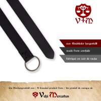 Wide medieval belt with iron ring 160 cm