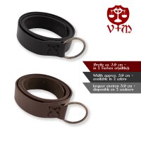 Wide medieval belt with iron ring 190 cm
