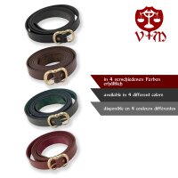 Medieval leather belt with brass buckle, 160 cm, various colors