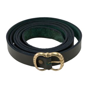 Medieval leather belt with brass buckle, 190 cm, various colors