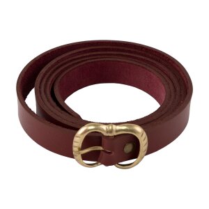 Medieval leather belt with brass buckle, 190 cm, various colors