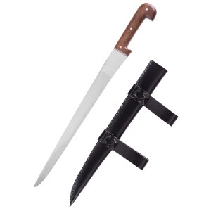 Simple sax knife with leather sheath