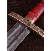 Viking sword Haithabu with scabbard, 9th century, Damascus blade