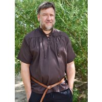 Medieval shirt brown, short sleeve