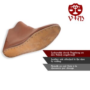 Viking shoes dark brown with leather sole "Jorvik"