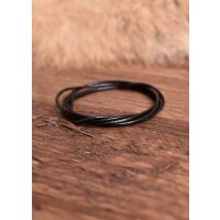 Goatskin round strap, 1.5 mm, black, 1 m