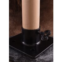 Iron tent pole base with one screw