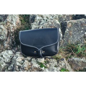 Viking leather belt bag black "Hulda"