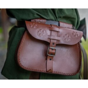 Leather belt bag brown