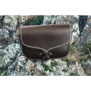 Viking belt bag brown leather "Folkvar" with...