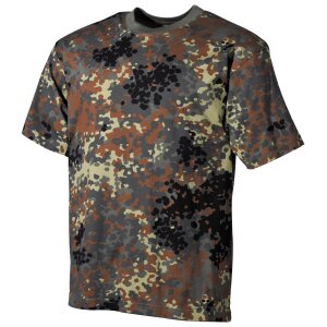 T-shirt outdoor, demi-manches, camouflage, 170 g/m²,