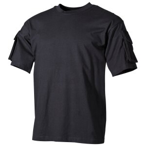 Outdoor T-Shirt, halbarm, schwarz, mit Ärmeltaschen