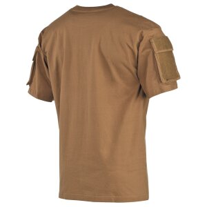 US T-Shirt, short-sleeved, coyote, with sleeve pockets