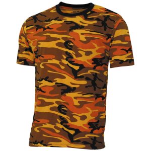 US T-Shirt, "Streetstyle", orange-camo, 140-145...