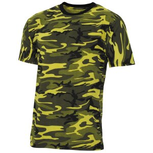 US T-Shirt, "Streetstyle", yellow-camo, 140-145 g/m²