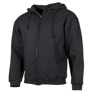 Hooded Sweater-Jacket,  340 g/m², black