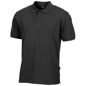 Poloshirt, schwarz, mit Knopfleiste