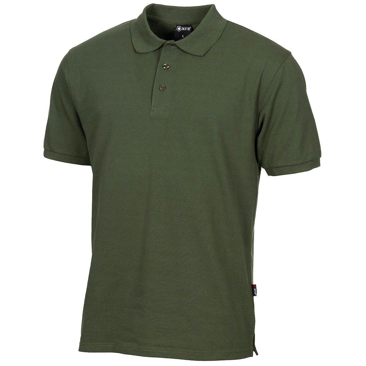 Outdoor Poloshirt oliv mit Knopfleiste